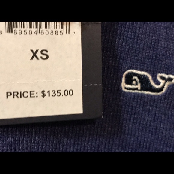 Vineyard Vines Cobalt 1/4 Zip XS Men’s Sweater NWT - Picture 4 of 4